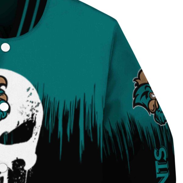 coastal carolina chanticleers punisher skull green black white jacket premium grade jacketwow