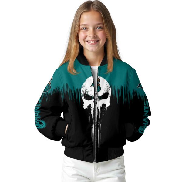 coastal carolina chanticleers punisher skull green black white jacket top rated jacketwow