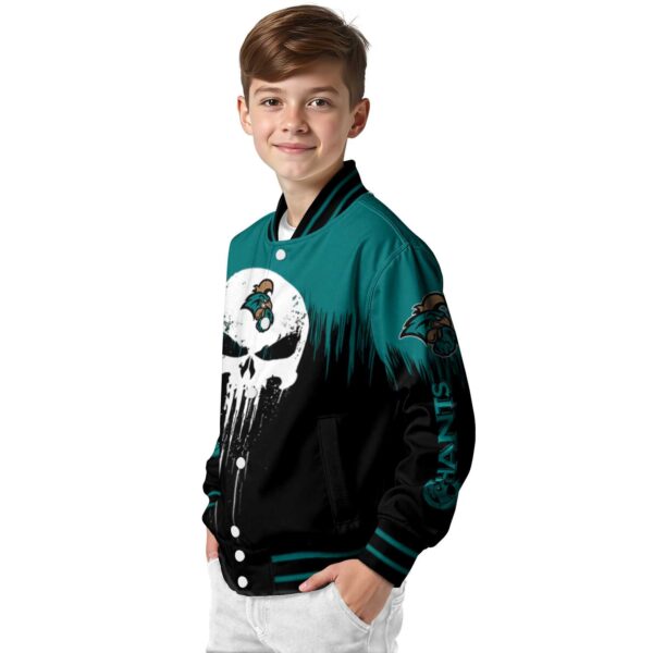 coastal carolina chanticleers punisher skull green black white jacket trendy jacketwow