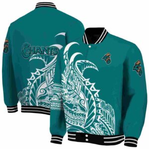 coastal carolina chanticleers tribal art green white black jacket fashion forward jacketwow