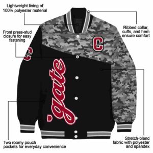 colgate raiders camo patchwork black jacket new arrival jacketwow