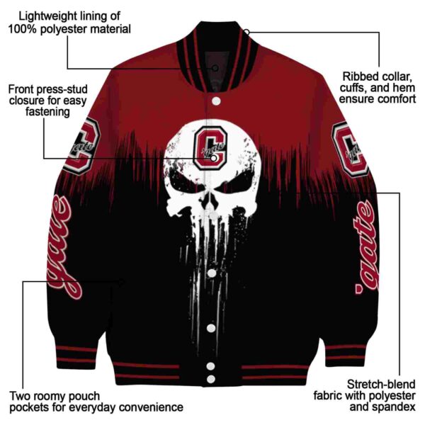 colgate raiders punisher skull maroon black white jacket new arrival jacketwow