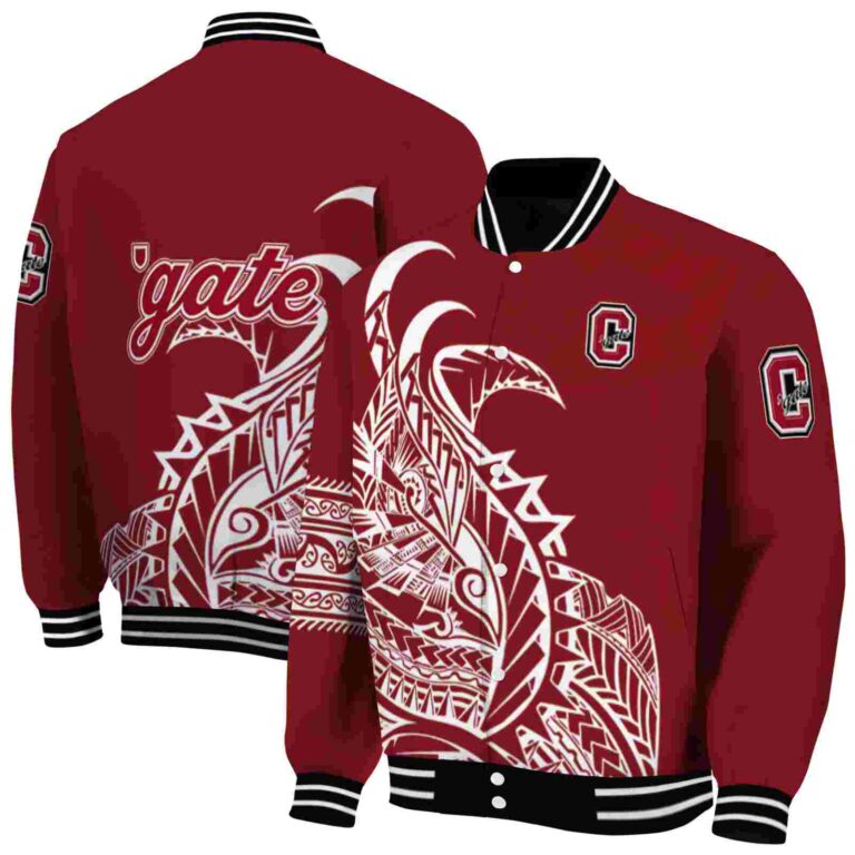 colgate raiders tribal art maroon white black jacket fashion forward jacketwow