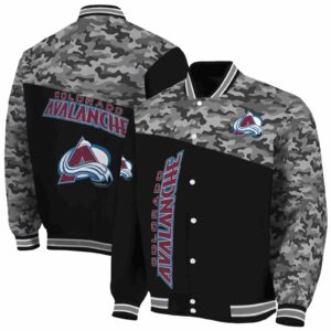 colorado avalanche camo patchwork black jacket fashion forward jacketwow