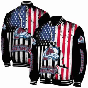 colorado avalanche patriotic theme black jacket fashion forward jacketwow
