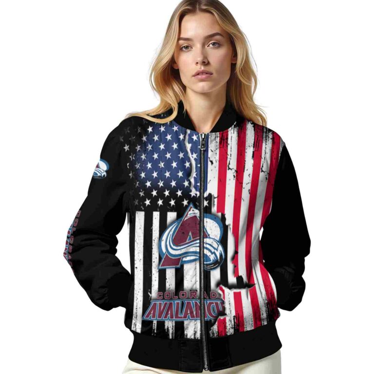 colorado avalanche patriotic theme black jacket latest model jacketwow