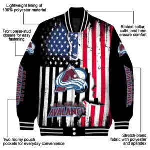 colorado avalanche patriotic theme black jacket new arrival jacketwow
