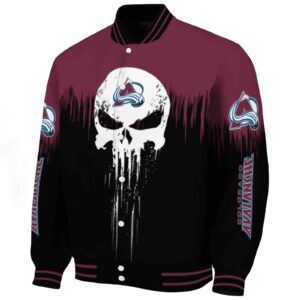 colorado avalanche punisher skull burgundy black white jacket best selling jacketwow
