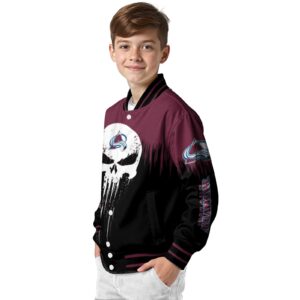 colorado avalanche punisher skull burgundy black white jacket trendy jacketwow