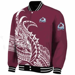 colorado avalanche tribal art burgundy white black jacket best selling jacketwow