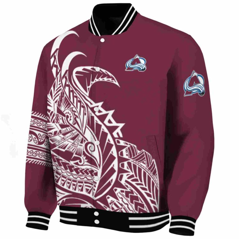 colorado avalanche tribal art burgundy white black jacket best selling jacketwow