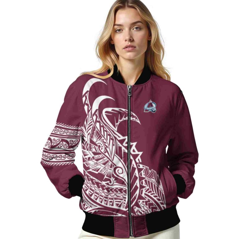 colorado avalanche tribal art burgundy white black jacket latest model jacketwow