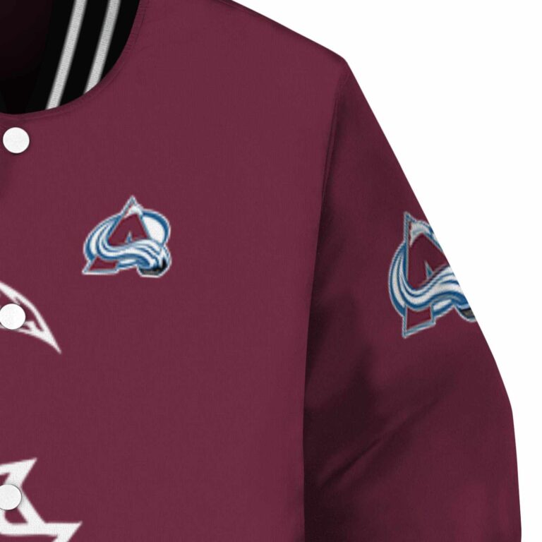 colorado avalanche tribal art burgundy white black jacket premium grade jacketwow