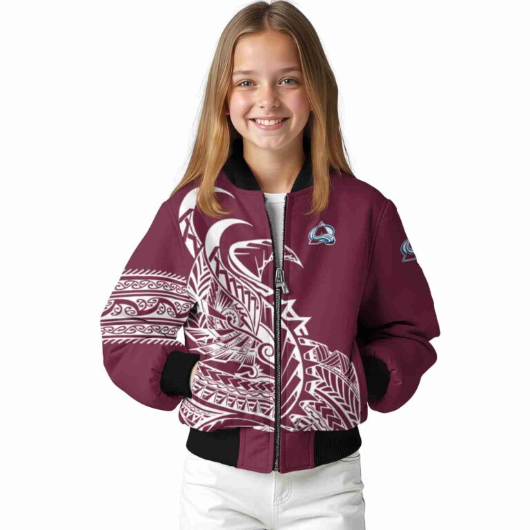 colorado avalanche tribal art burgundy white black jacket top rated jacketwow