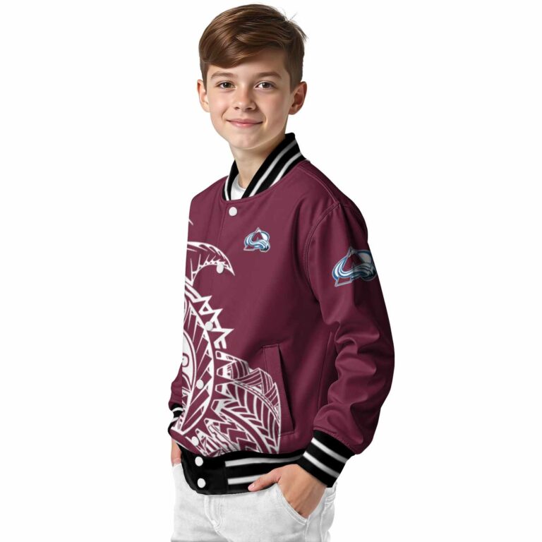 colorado avalanche tribal art burgundy white black jacket trendy jacketwow