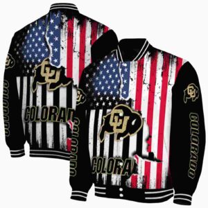 colorado buffaloes patriotic theme black jacket fashion forward jacketwow