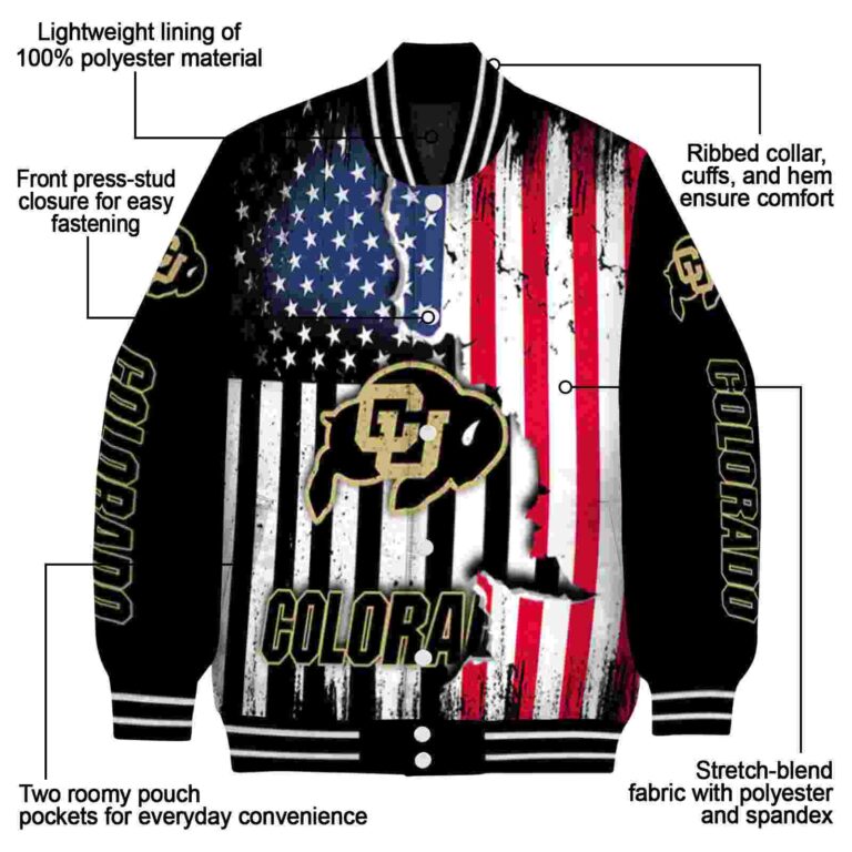 colorado buffaloes patriotic theme black jacket new arrival jacketwow