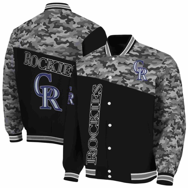 colorado rockies camo patchwork black jacket fashion forward jacketwow