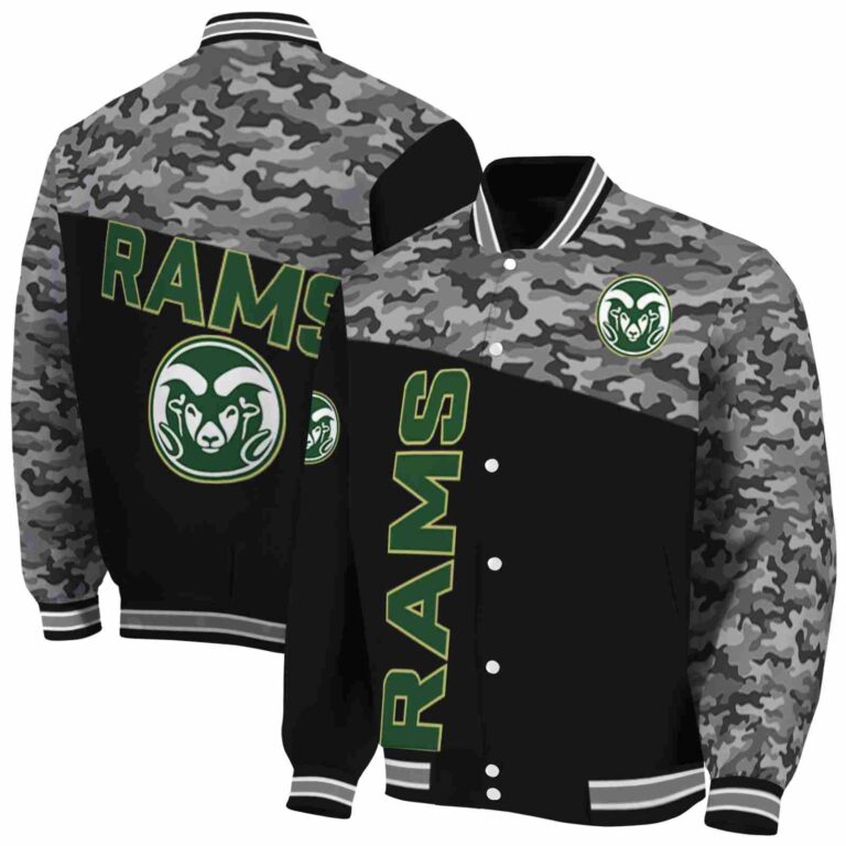 colorado state rams camo patchwork black jacket fashion forward jacketwow