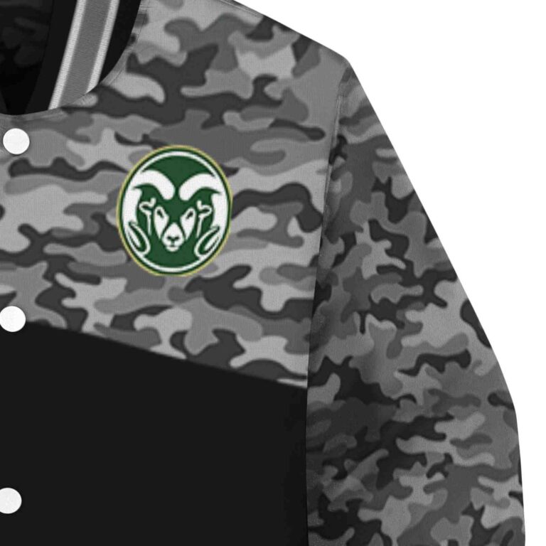 colorado state rams camo patchwork black jacket premium grade jacketwow