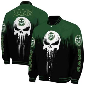 colorado state rams punisher skull green black white jacket fashion forward jacketwow