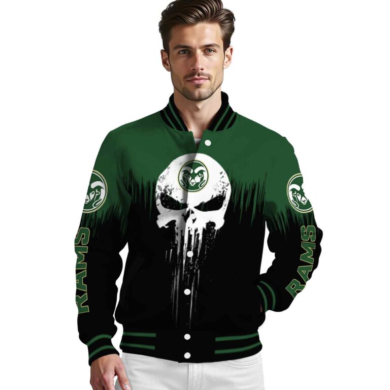 colorado state rams punisher skull green black white jacket high quality jacketwow