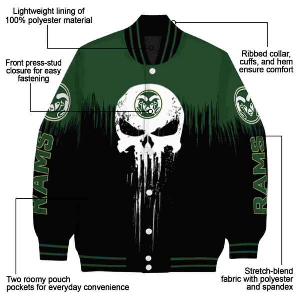 colorado state rams punisher skull green black white jacket new arrival jacketwow