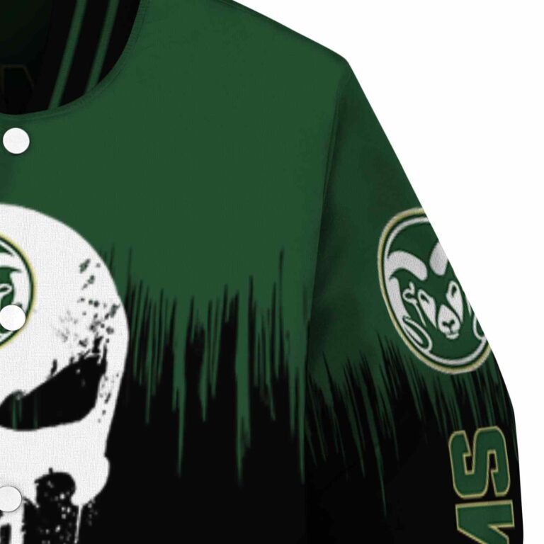 colorado state rams punisher skull green black white jacket premium grade jacketwow