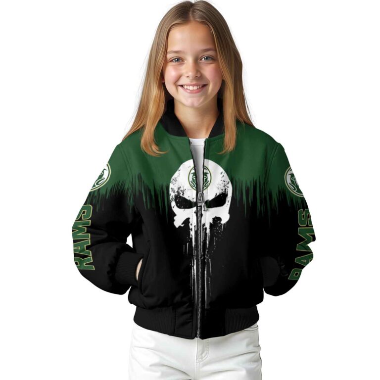 colorado state rams punisher skull green black white jacket top rated jacketwow