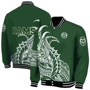 colorado state rams tribal art green white black jacket fashion forward jacketwow