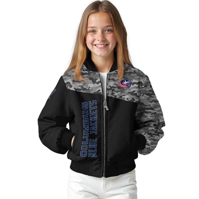 columbus blue jackets camo patchwork black jacket top rated jacketwow