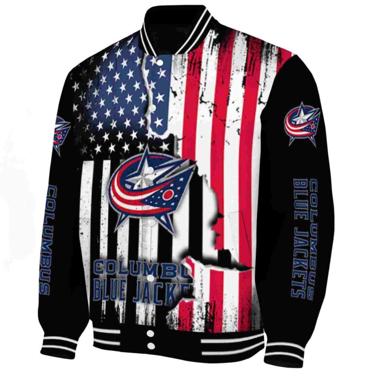 columbus blue jackets patriotic theme black jacket best selling jacketwow