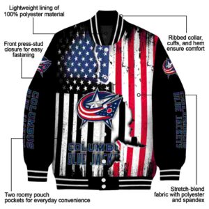 columbus blue jackets patriotic theme black jacket new arrival jacketwow