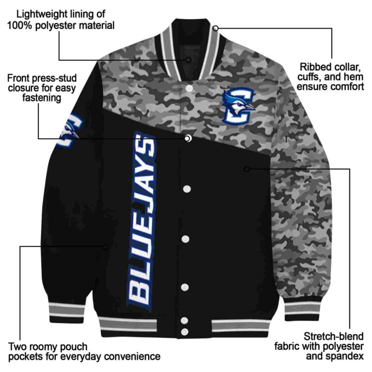 creighton bluejays camo patchwork black jacket new arrival jacketwow