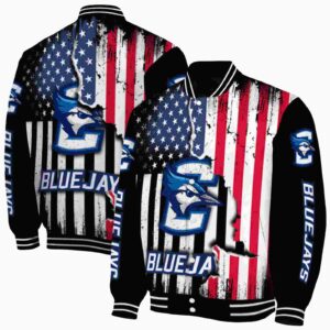 creighton bluejays patriotic theme black jacket fashion forward jacketwow