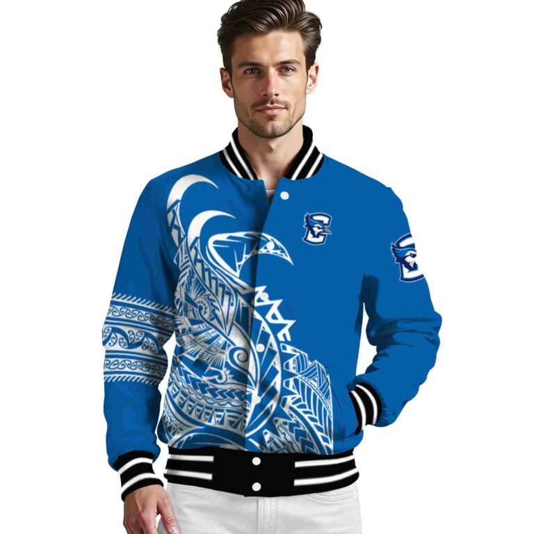 creighton bluejays tribal art blue white black jacket high quality jacketwow