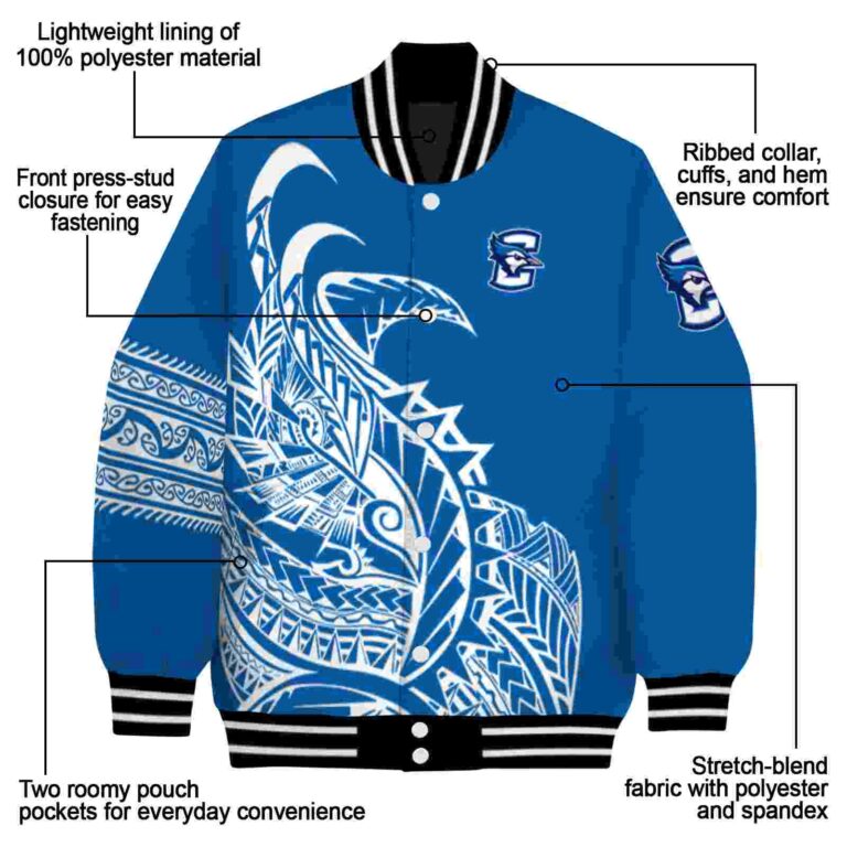 creighton bluejays tribal art blue white black jacket new arrival jacketwow