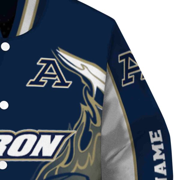 custom akron zips flaming football blue white jacket premium grade jacketwow