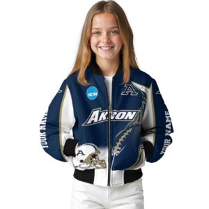 custom akron zips flaming football blue white jacket top rated jacketwow
