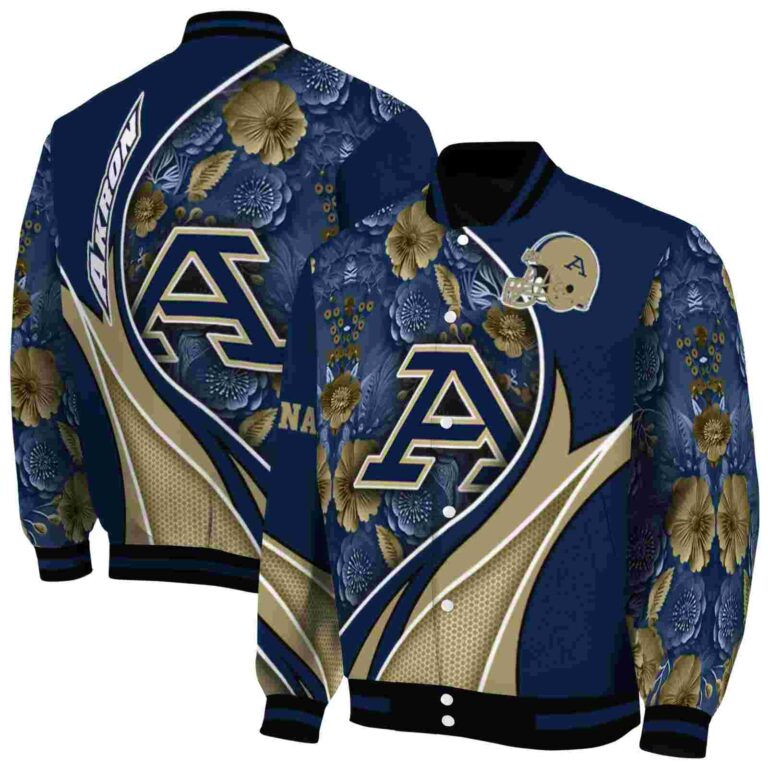 custom akron zips floral print blue jacket fashion forward jacketwow