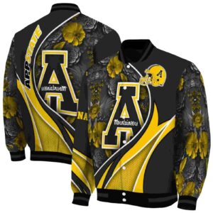 custom appalachian state mountaineers floral print black jacket fashion forward jacketwow