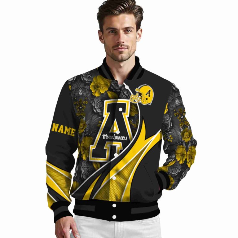 custom appalachian state mountaineers floral print black jacket high quality jacketwow