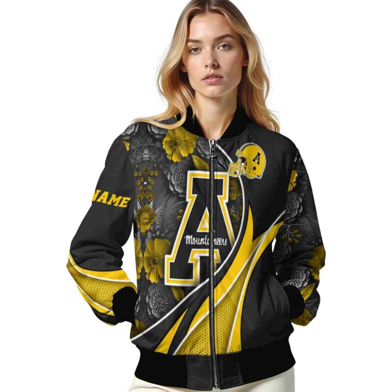 custom appalachian state mountaineers floral print black jacket latest model jacketwow