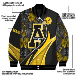 custom appalachian state mountaineers floral print black jacket new arrival jacketwow