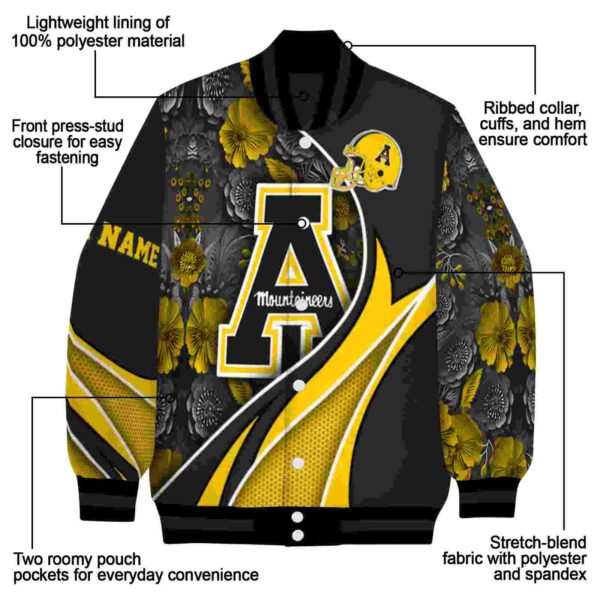 custom appalachian state mountaineers floral print black jacket new arrival jacketwow