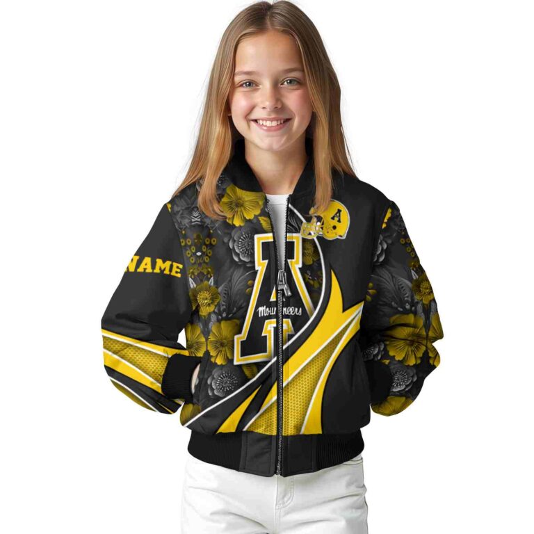 custom appalachian state mountaineers floral print black jacket top rated jacketwow