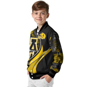 custom appalachian state mountaineers floral print black jacket trendy jacketwow