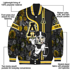 custom appalachian state mountaineers rose mickey black jacket new arrival jacketwow