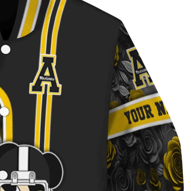 custom appalachian state mountaineers rose mickey black jacket premium grade jacketwow