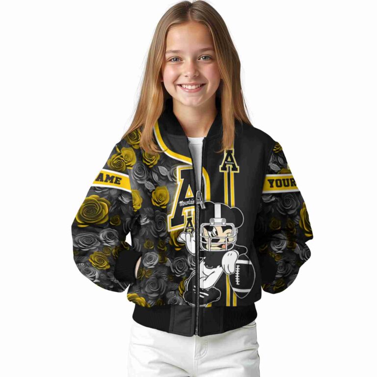 custom appalachian state mountaineers rose mickey black jacket top rated jacketwow
